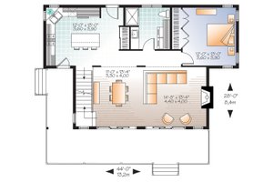 Floor Plan - Main Floor for Cottage House Plan #23-2711 - 3 bed, 2 bath