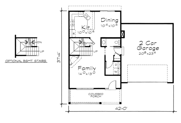 House Plan Design - Traditional Floor Plan - Main Floor Plan #20-2104