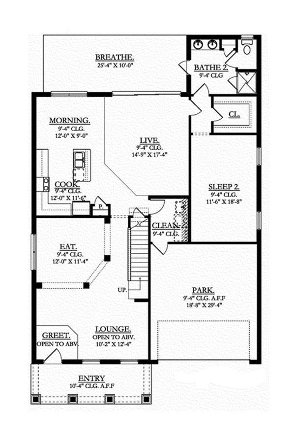 Colonial Floor Plan - Main Floor Plan #1058-68