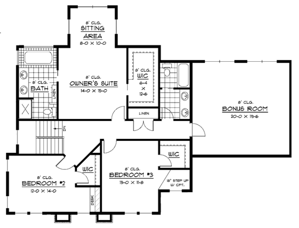 House Plan Design - Prairie Floor Plan - Upper Floor Plan #51-621