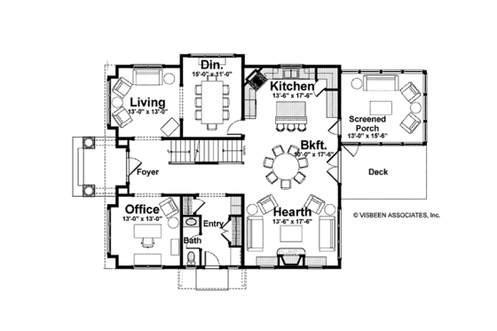 Floor Plan - Main Floor for Colonial House Plan #928-220 - 5 bed, 3.5 bath