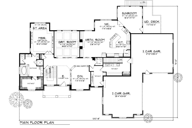 Home Plan - Floor Plan - Main Floor for European House Plan #70-548 - 5 bed, 4.5 bath