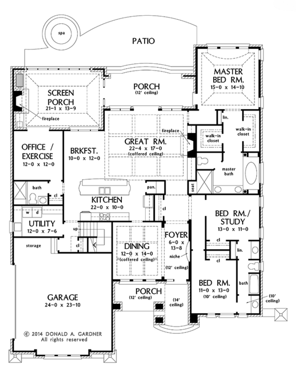 Architectural House Design - European Floor Plan - Main Floor Plan #929-987