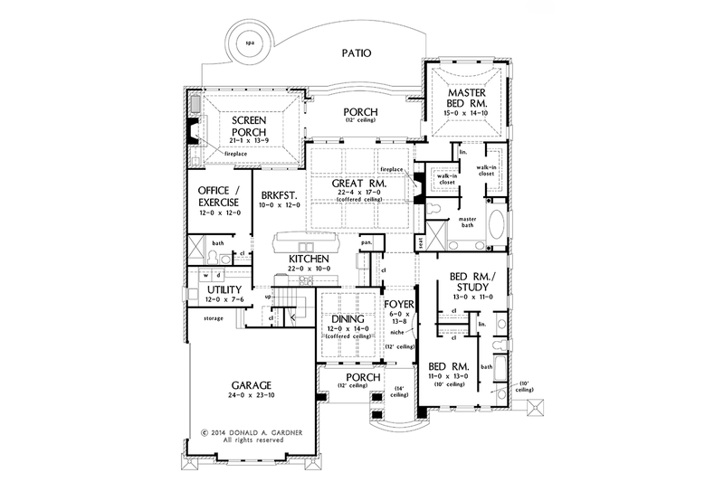 Architectural House Design - Floor Plan - Main Floor for European House Plan #929-987 - 3 bed, 3 bath