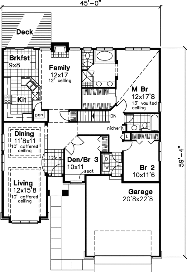 Architectural House Design - European Floor Plan - Main Floor Plan #320-649
