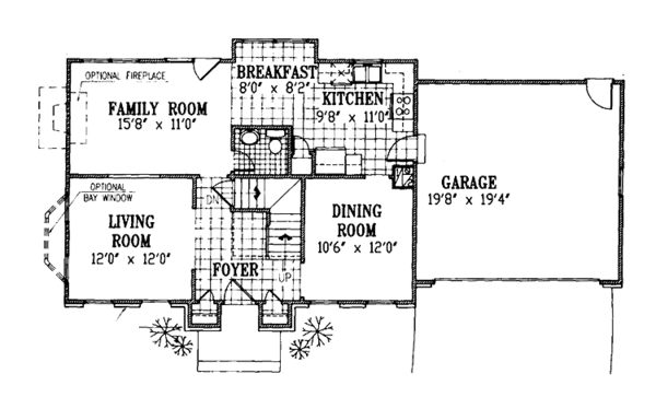Home Plan - Colonial Floor Plan - Main Floor Plan #953-3