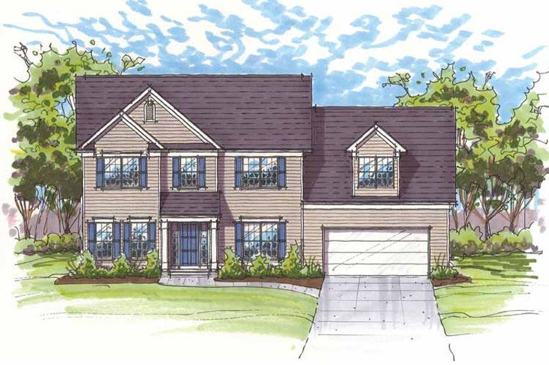 House Plan Design - Exterior - Front Elevation 3 for Traditional House Plan #435-21 - 4 bed, 2.5 bath