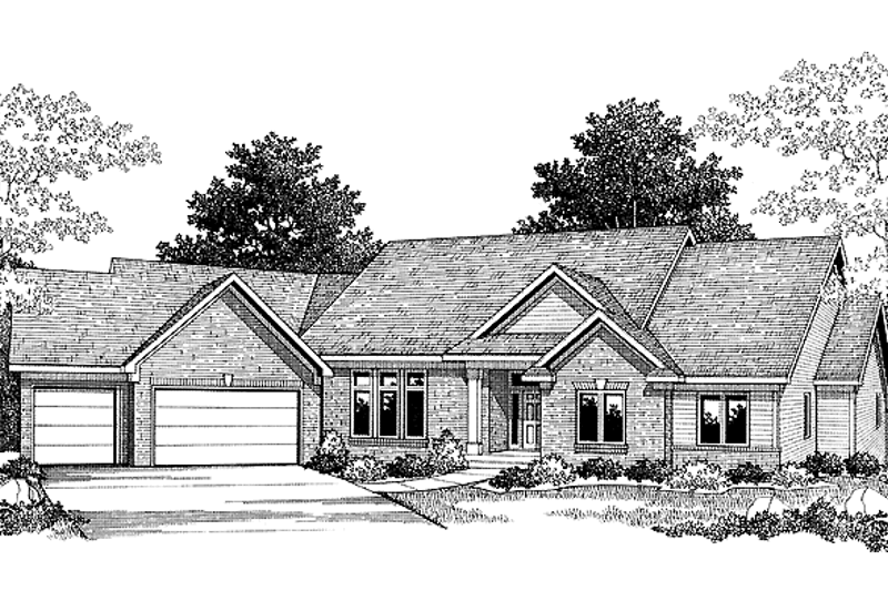 House Blueprint - Ranch Exterior - Front Elevation Plan #70-1354