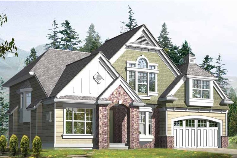 Architectural House Design - Exterior - Front Elevation 3 for Craftsman House Plan #132-368 - 4 bed, 3.5 bath