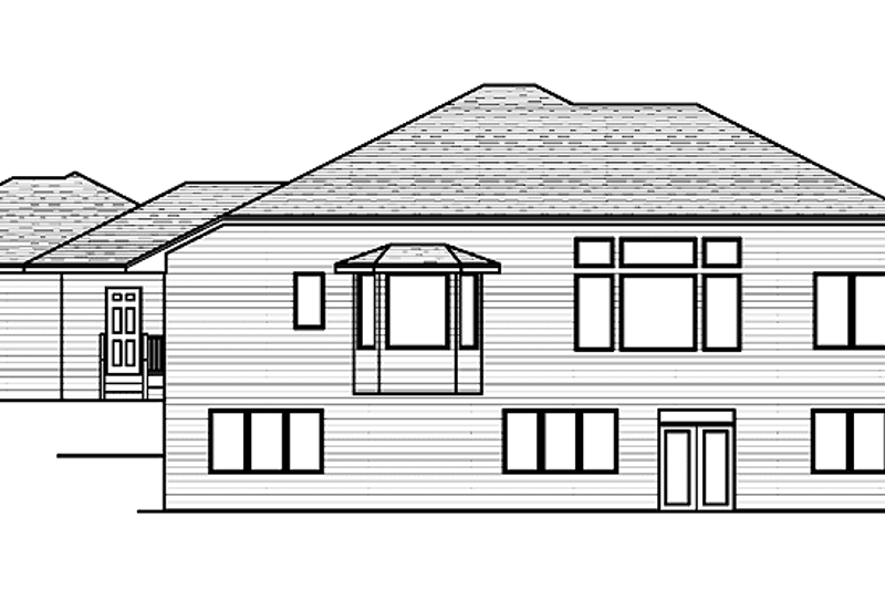 Architectural House Design - Exterior - Rear Elevation for Prairie House Plan #51-687 - 5 bed, 3.5 bath