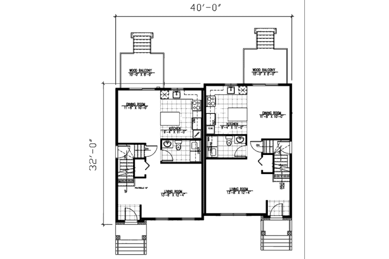 House Design - Floor Plan - Main Floor for Traditional House Plan #138-238 - 3 bed, 1.5 bath