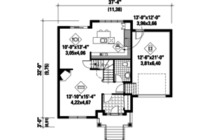 Floor Plan - Main Floor for Traditional House Plan #25-4489 - 3 bed, 1 bath
