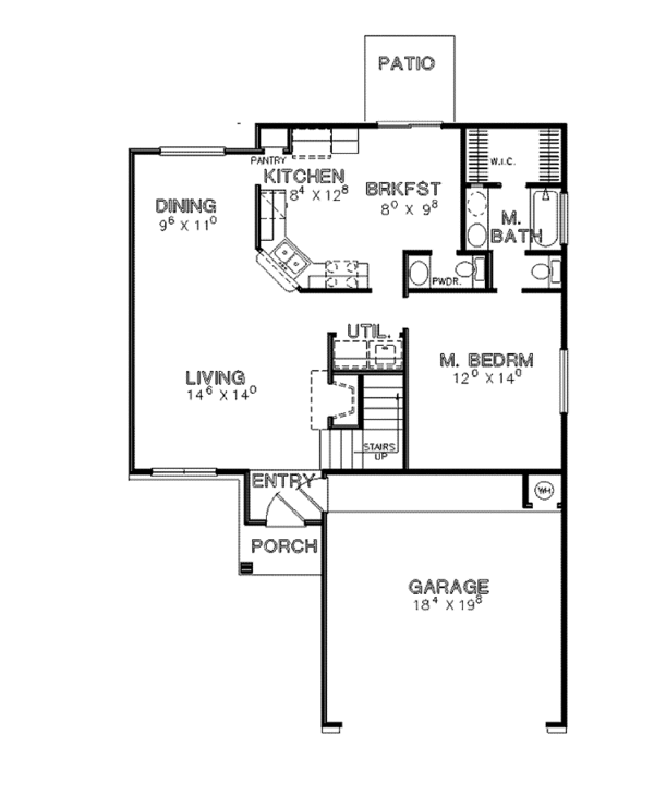 Home Plan - Traditional Floor Plan - Main Floor Plan #472-417