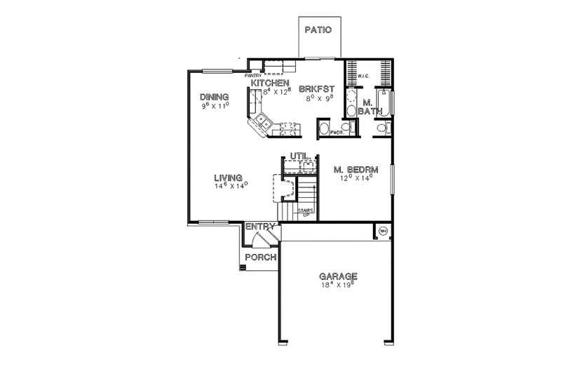 Home Plan - Floor Plan - Main Floor for Traditional House Plan #472-417 - 3 bed, 2.5 bath