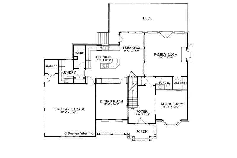 Dream House Plan - Floor Plan - Main Floor for Colonial House Plan #429-91 - 4 bed, 3.5 bath
