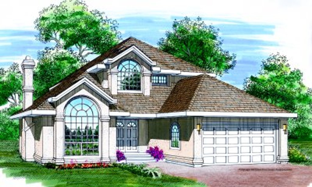 Exterior - Front Elevation 2 for Traditional House Plan #47-283 - 3 bed, 3 bath
