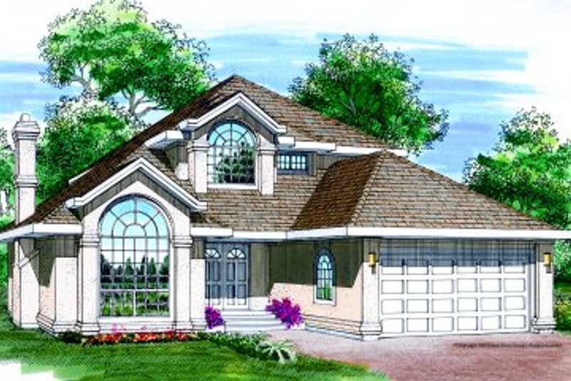 Exterior - Front Elevation 2 for Traditional House Plan #47-283 - 3 bed, 3 bath