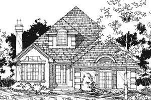 Architectural House Design - European Exterior - Front Elevation Plan #1007-26