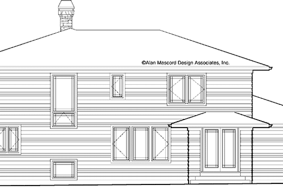 Exterior - Rear Elevation for Prairie House Plan #48-857 - 3 bed, 3 bath