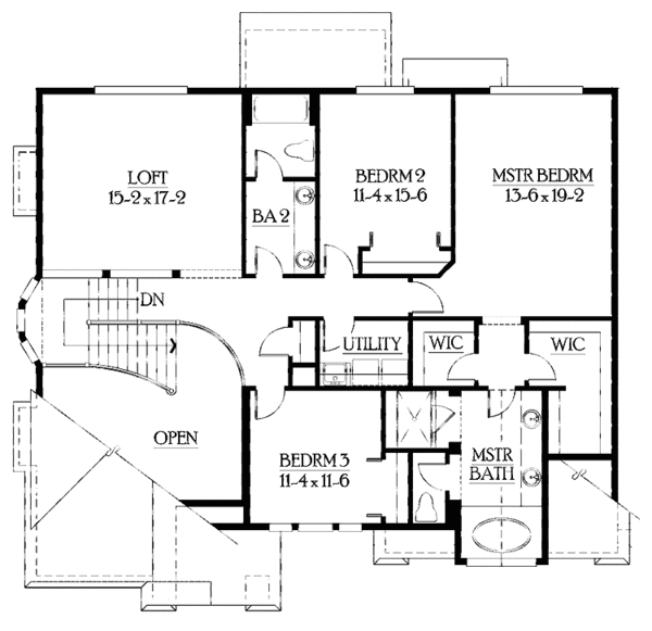 Architectural House Design - Country Floor Plan - Upper Floor Plan #132-415