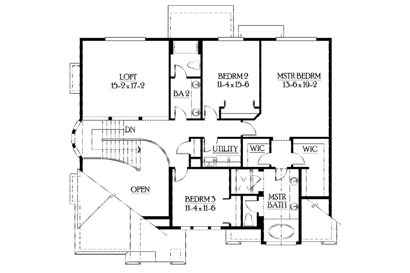 Home Plan - Floor Plan - Upper Floor for Country House Plan #132-415 - 3 bed, 3 bath