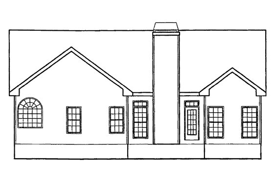 Exterior - Rear Elevation for Country House Plan #927-145 - 3 bed, 2 bath