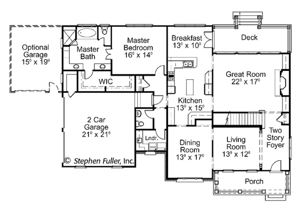 House Plan Design - Country Floor Plan - Main Floor Plan #429-398
