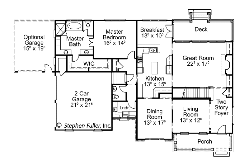 Home Plan - Floor Plan - Main Floor for Country House Plan #429-398 - 3 bed, 3.5 bath