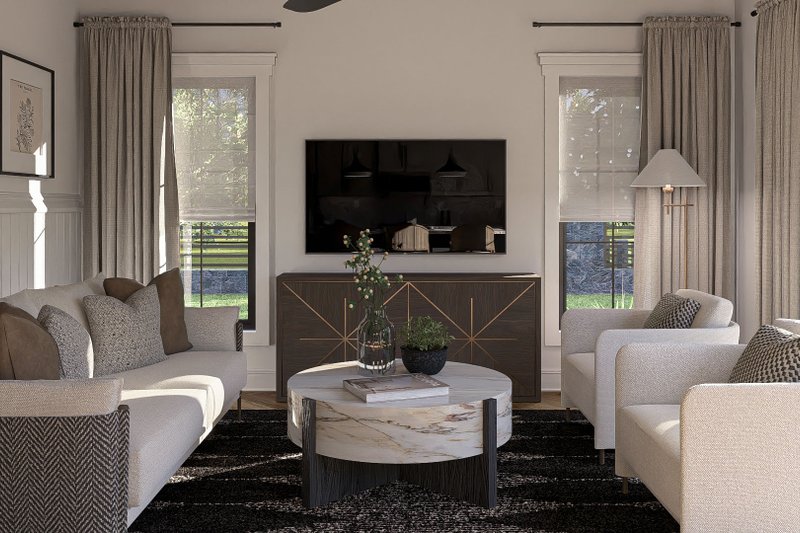 House Blueprint - Interior - Family Room for Modern House Plan #455-427 - 1 bed, 1 bath