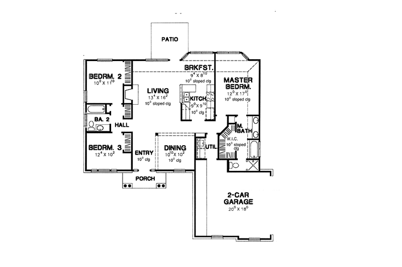 Home Plan - Floor Plan - Main Floor for European House Plan #472-424 - 3 bed, 2 bath