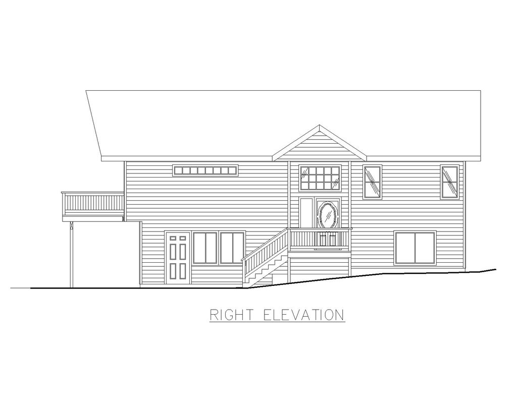 Exterior - Front Elevation 4 for Modern House Plan #117-394 - 3 bed, 2.5 bath