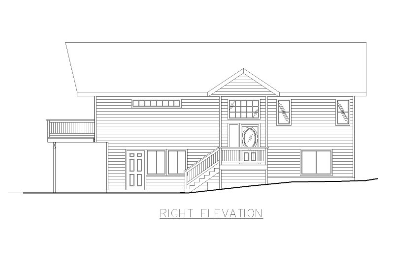 Home Plan - Exterior - Front Elevation 4 for Modern House Plan #117-394 - 3 bed, 2.5 bath