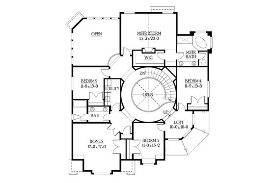 Floor Plan - Upper Floor for Country House Plan #132-456 - 4 bed, 2.5 bath