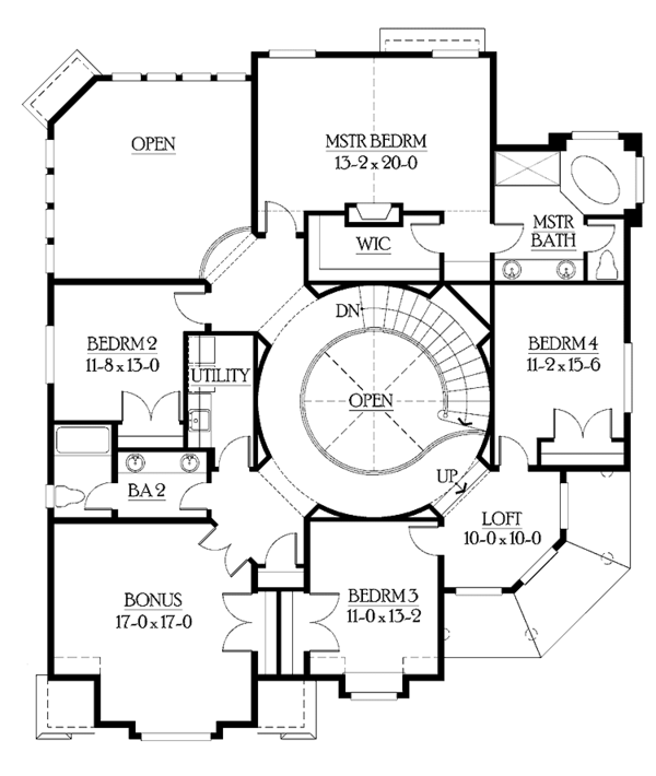 Dream House Plan - Country Floor Plan - Upper Floor Plan #132-456
