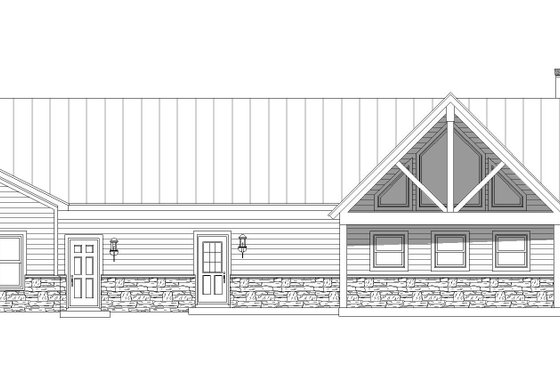 Exterior - Rear Elevation for Country House Plan #932-492 - 2 bed, 2 bath