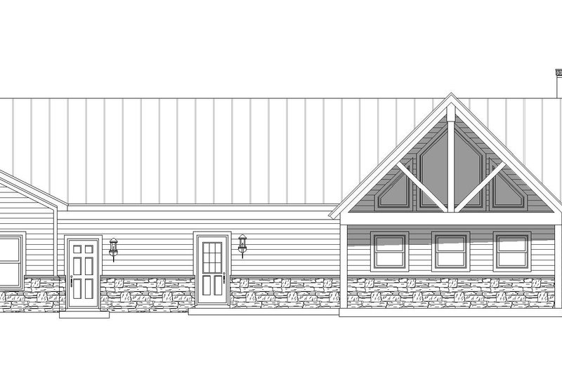 House Blueprint - Exterior - Rear Elevation for Country House Plan #932-492 - 2 bed, 2 bath