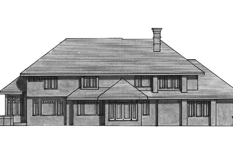 Home Plan - Exterior - Rear Elevation for Mediterranean House Plan #51-792 - 4 bed, 3.5 bath