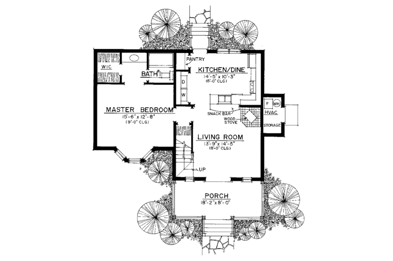 House Plan Design - Floor Plan - Main Floor for Craftsman House Plan #1016-52 - 3 bed, 2 bath