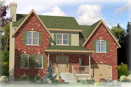 Exterior - Front Elevation for European House Plan #138-300 - 3 bed, 1.5 bath