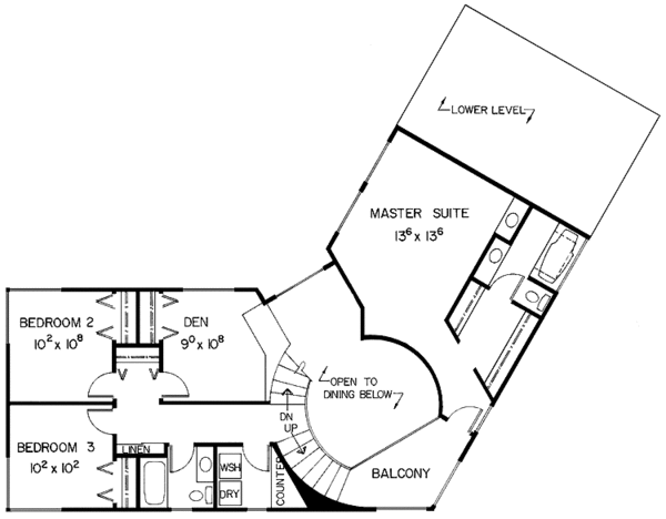 House Plan Design - Contemporary Floor Plan - Upper Floor Plan #60-983