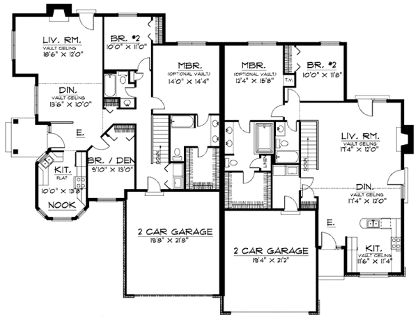 House Plan Design - Ranch Floor Plan - Main Floor Plan #70-1383