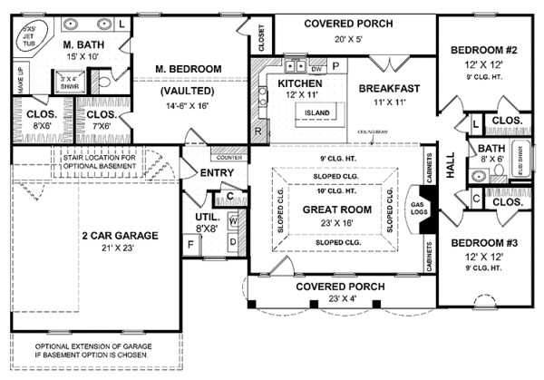 Home Plan - Colonial Floor Plan - Main Floor Plan #21-403