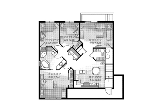 Floor Plan - Lower Floor for European House Plan #23-2447 - 9 bed, 3 bath