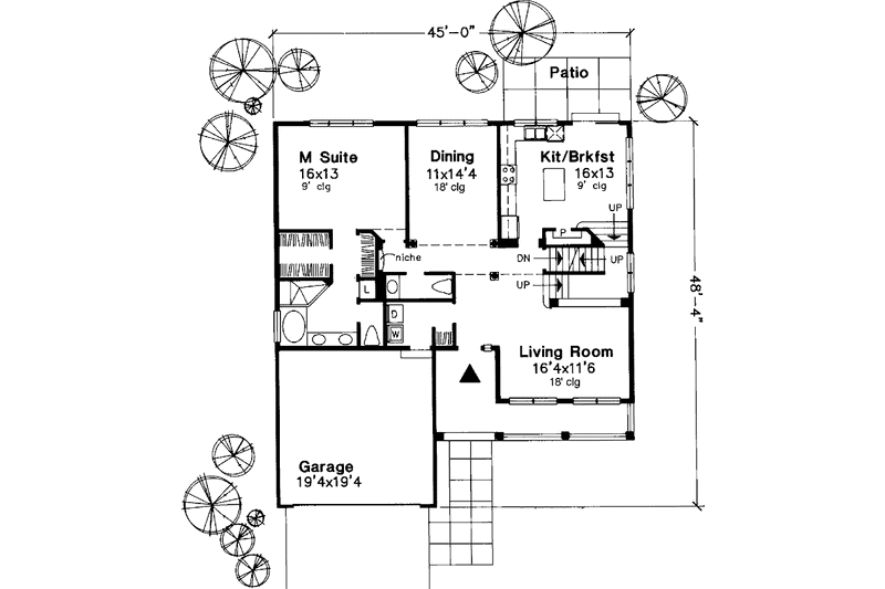 Home Plan - Floor Plan - Main Floor for Country House Plan #320-600 - 3 bed, 2.5 bath