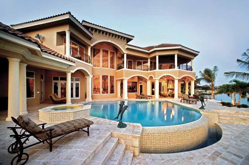Home Plan - Exterior - Rear Elevation 1 for Mediterranean House Plan #1017-14 - 5 bed, 5.5 bath
