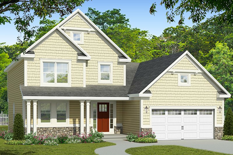 Dream House Plan - Exterior - Front Elevation 3 for Colonial House Plan #1010-182 - 3 bed, 2.5 bath