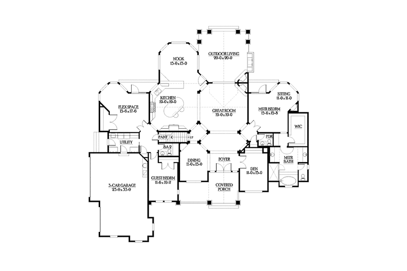 Dream House Plan - Floor Plan - Main Floor for Traditional House Plan #132-555 - 3 bed, 3.5 bath