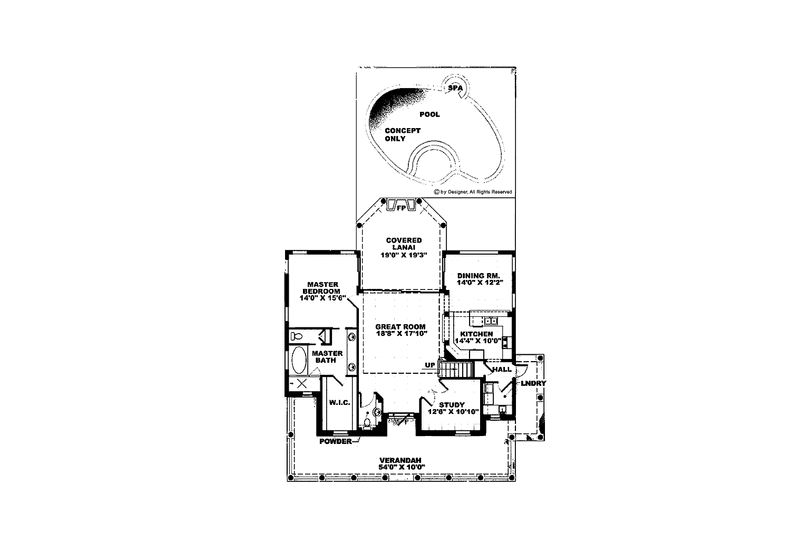 Home Plan - Floor Plan - Main Floor for Contemporary House Plan #1017-52 - 3 bed, 3.5 bath