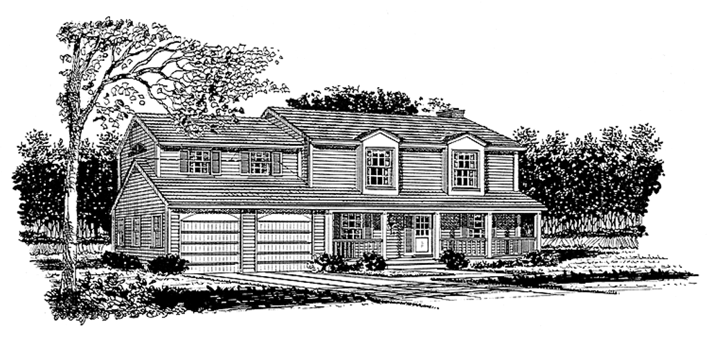  Colonial  Style House  Plan  4 Beds 2 5 Baths 1900 Sq Ft 