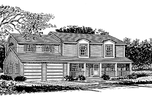 Colonial Exterior - Front Elevation Plan #315-124